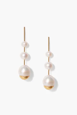 Gold Dipped Pearl Cascade Earrings