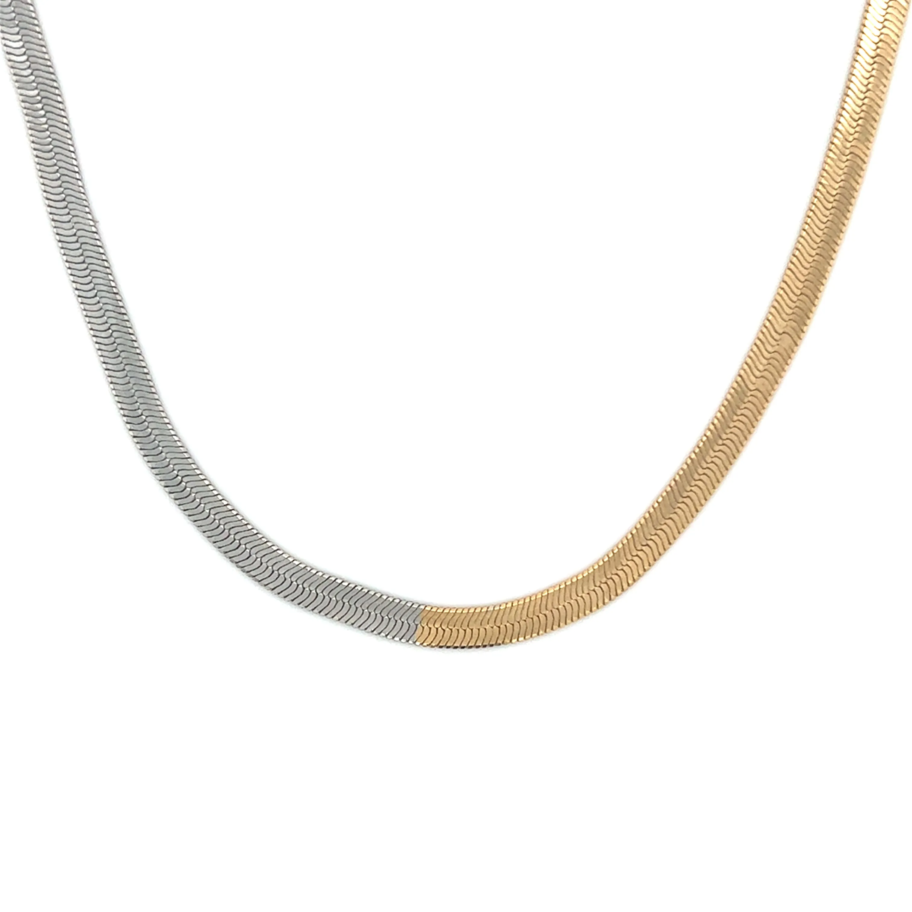 Gold Filled / Rhodium Filled Herringbone Chain Necklace