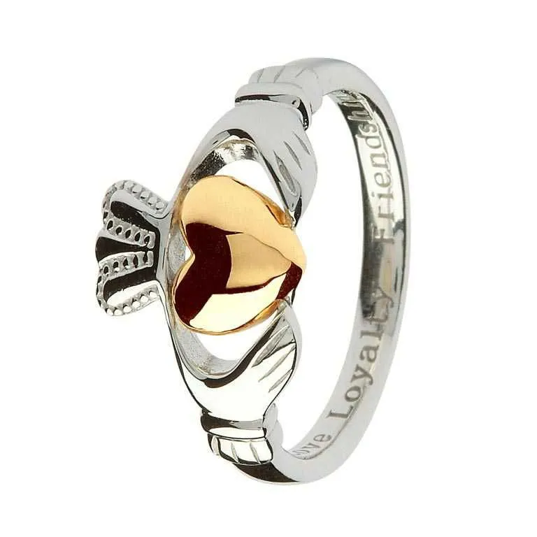 Gold Heart Claddagh Ring