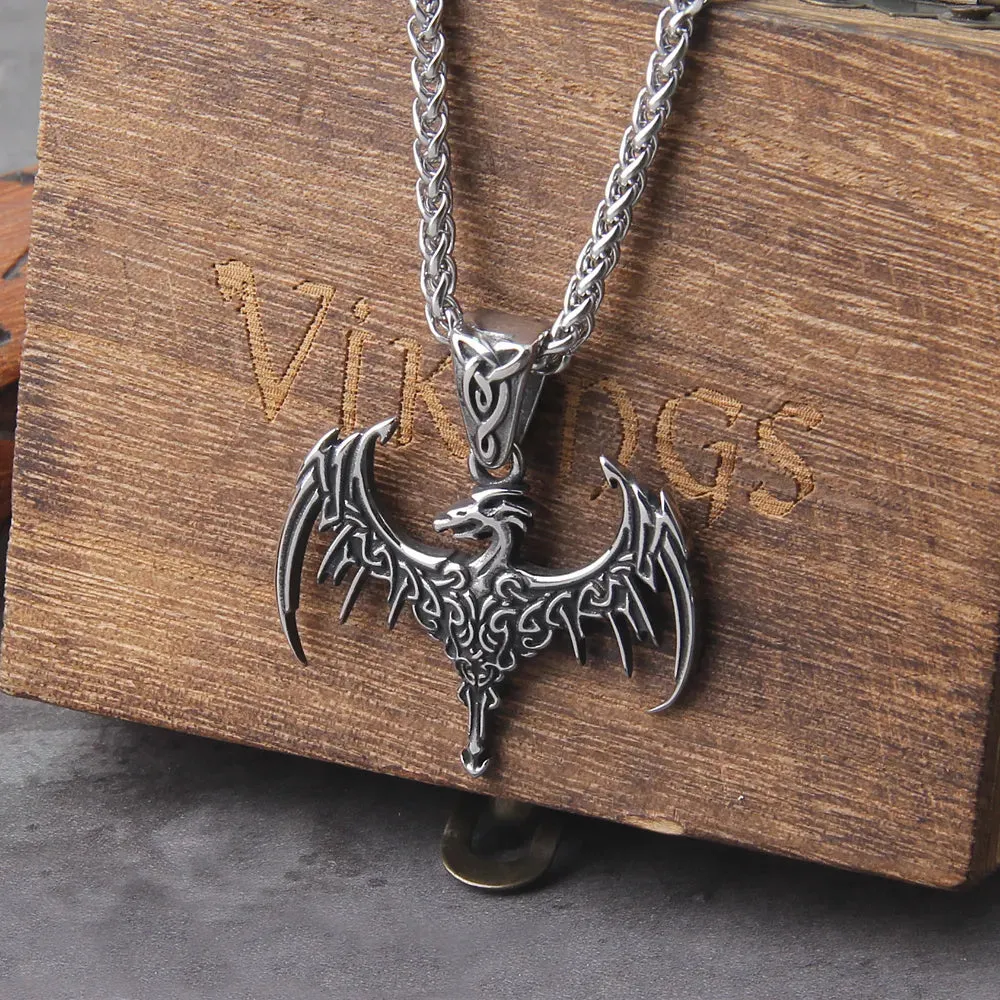 Gothic Punk Dragon Viking Necklace