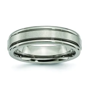 Grooved Titanium Ring 6mm