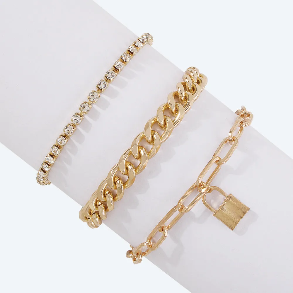 Hip-hop Punk Style Jewelry Simple Bracelet New Set