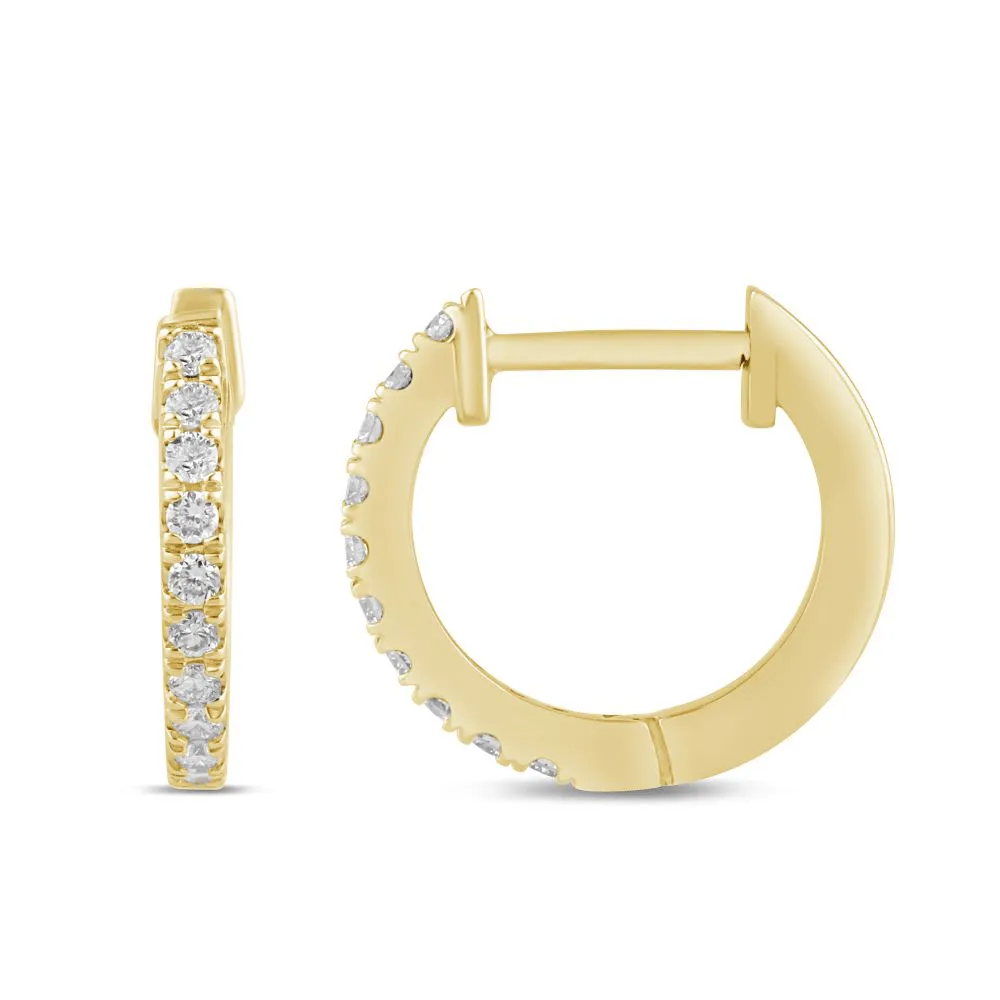 Hoop Earrings with 1/5ct of Laboratory Grown Diamonds in 9ct Yellow Gold