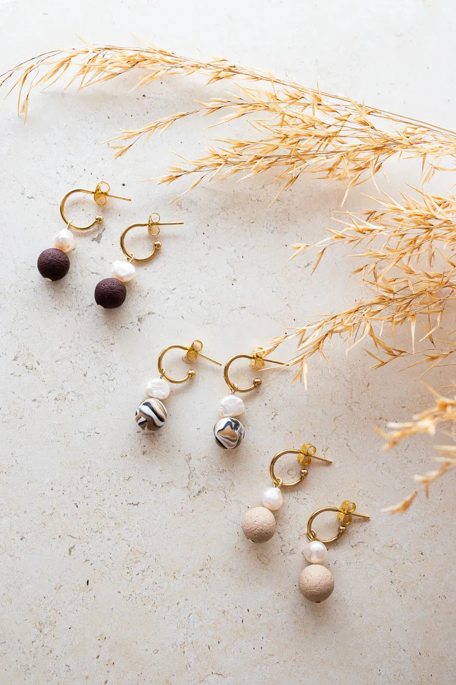 Jane Pearl Resin Hoops