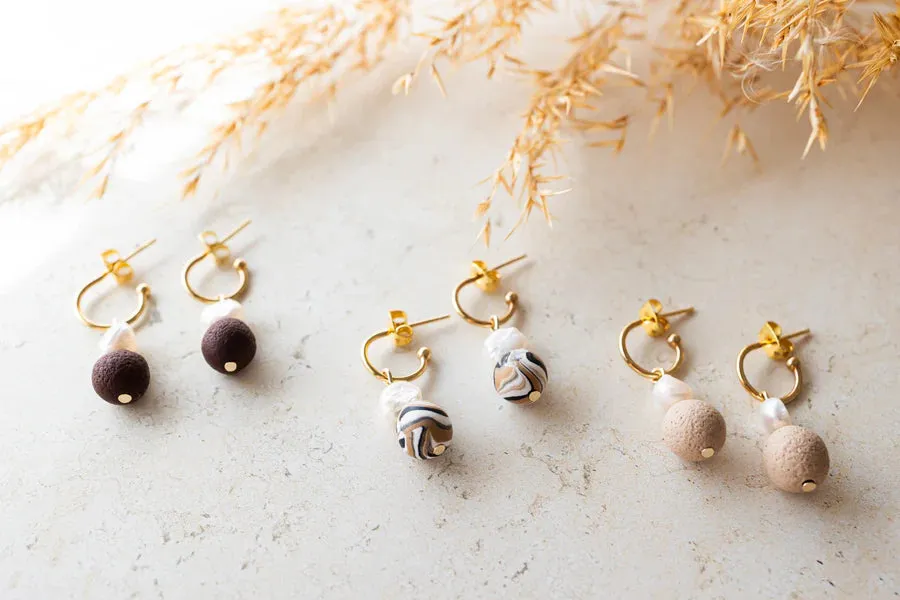 Jane Pearl Resin Hoops