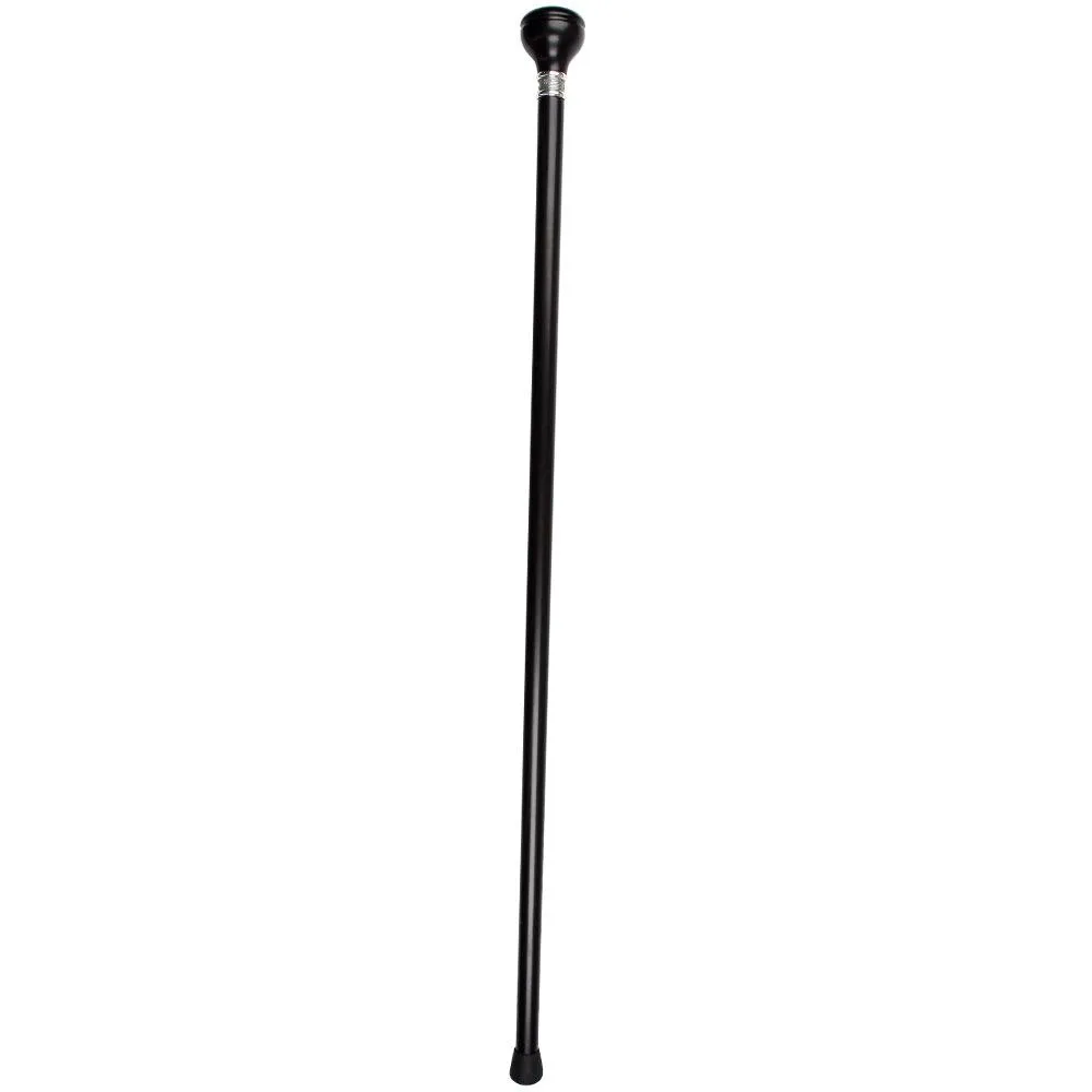 Jesus Fish Symbol Knob Walking Stick w/ Black Beechwood Shaft & Pewter Collar