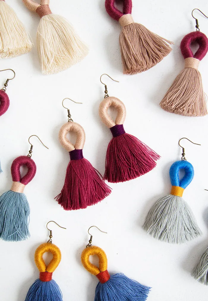 Just Gaya's Duo-Tone Loop Tassel Earrings