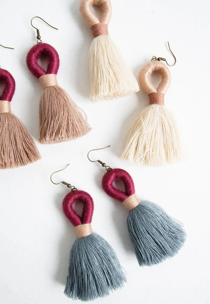 Just Gaya's Duo-Tone Loop Tassel Earrings