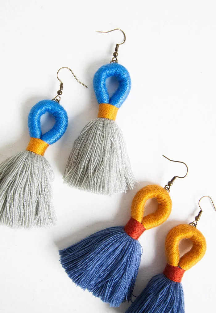 Just Gaya's Duo-Tone Loop Tassel Earrings