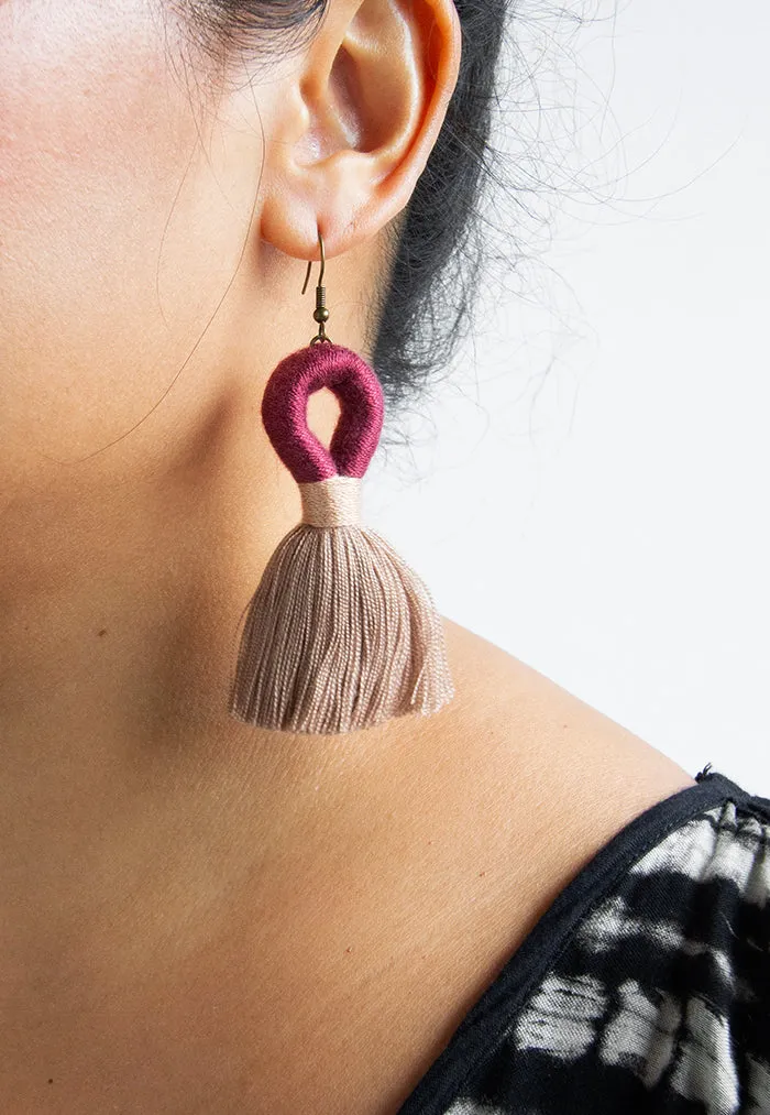 Just Gaya's Duo-Tone Loop Tassel Earrings