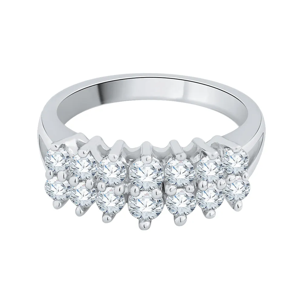 KATARINA 1 cttw Two Row Diamond Anniversary Ring