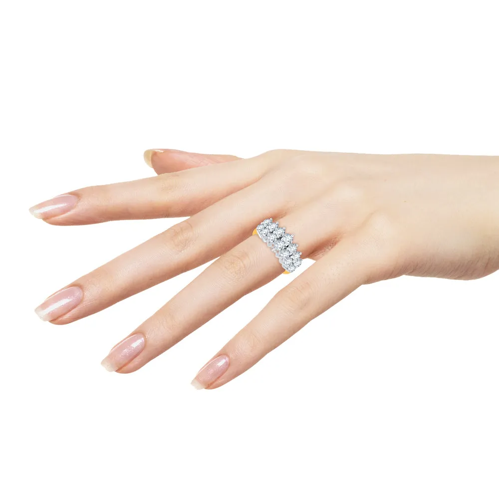 KATARINA 2 cttw Two Row Diamond Anniversary Ring