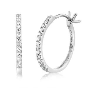 Luminesce Lab Grown 1/6 Carat Diamond Hoop Earrings in 10ct White Gold