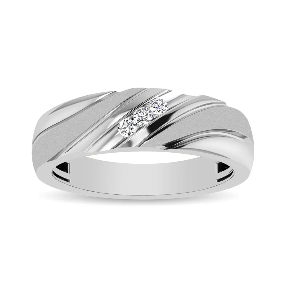 Men's 1/10 Ctw. Diamond Slant Ring in 10K White Gold