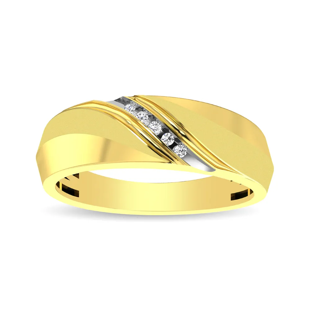 Men's 1/20 Ctw. Diamond Slant Ring in 10K Yellow Gold