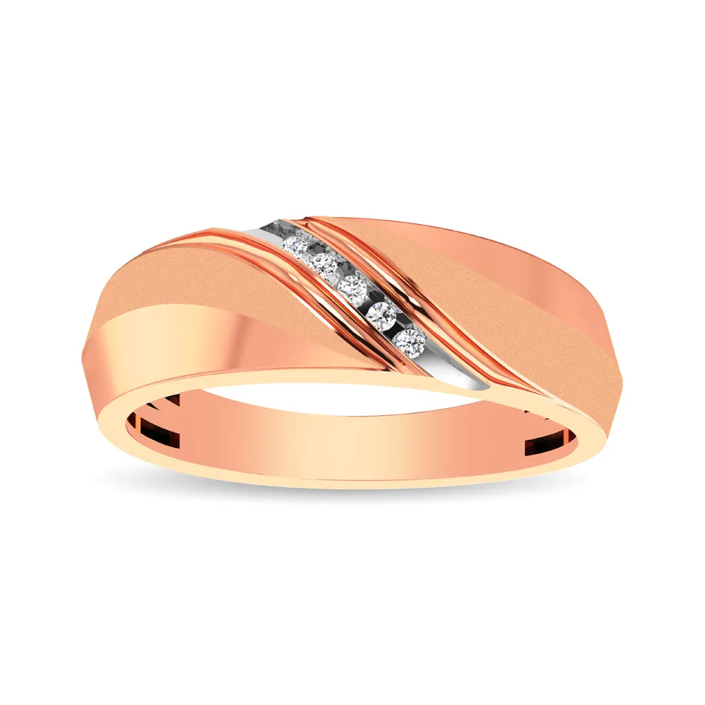 Men's 1/20 Ctw. Diamond Wedding Band in 10K Rose Gold