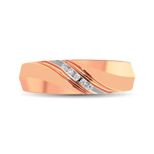 Men's 1/20 Ctw. Diamond Wedding Band in 10K Rose Gold