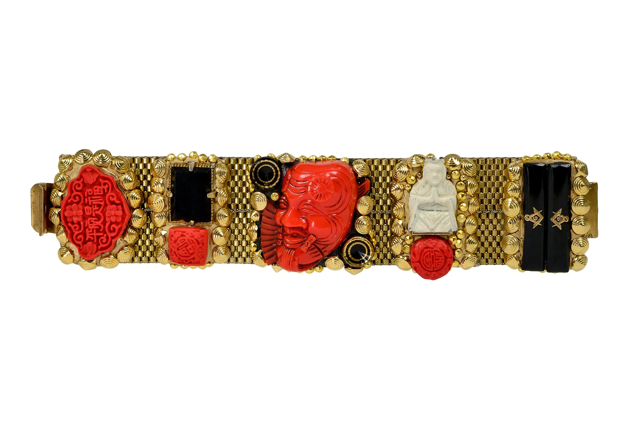 MINADEO LARGE RED NOH MASK BRACELET