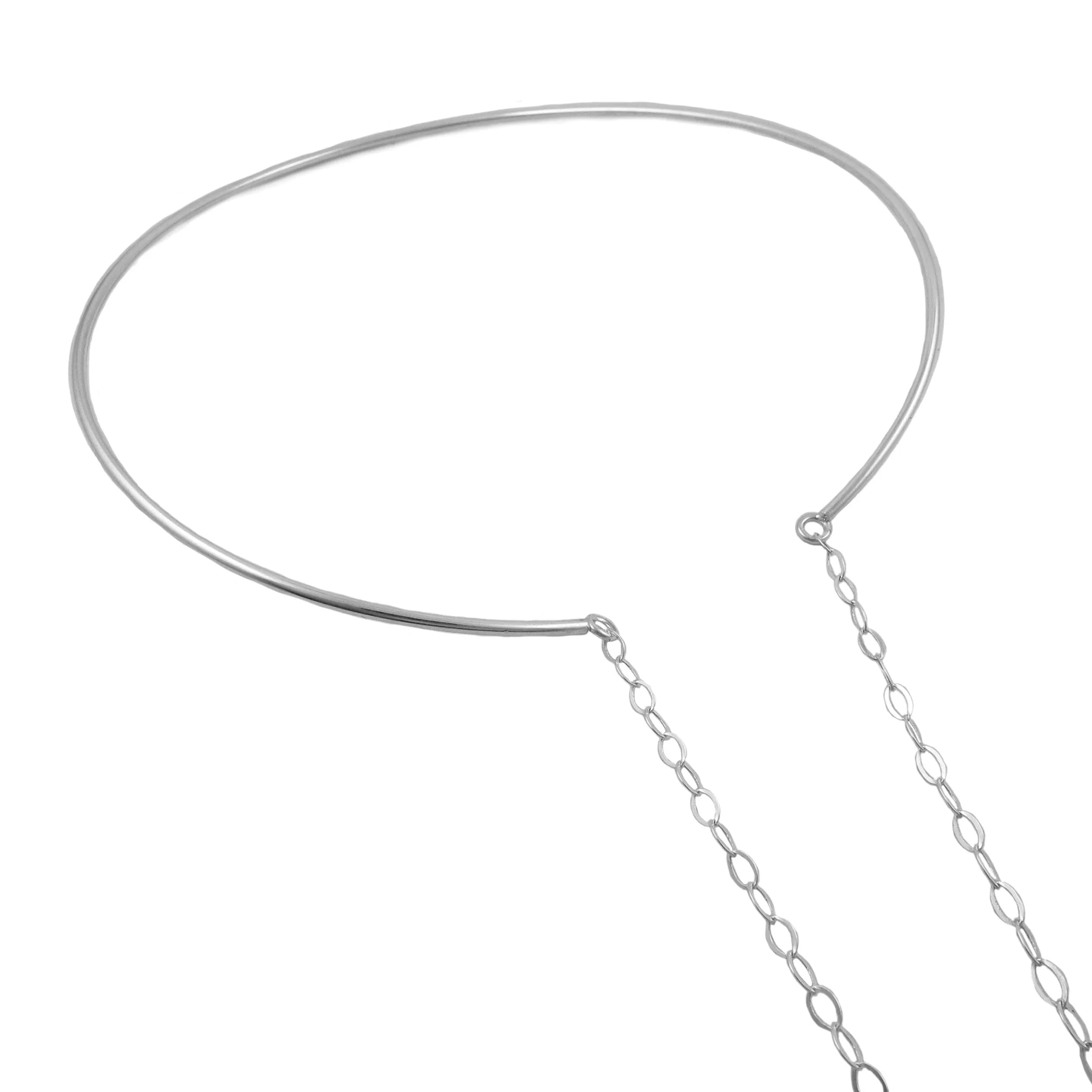 Open Choker Chain Sterling Silver Necklace