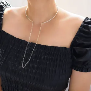 Open Choker Chain Sterling Silver Necklace