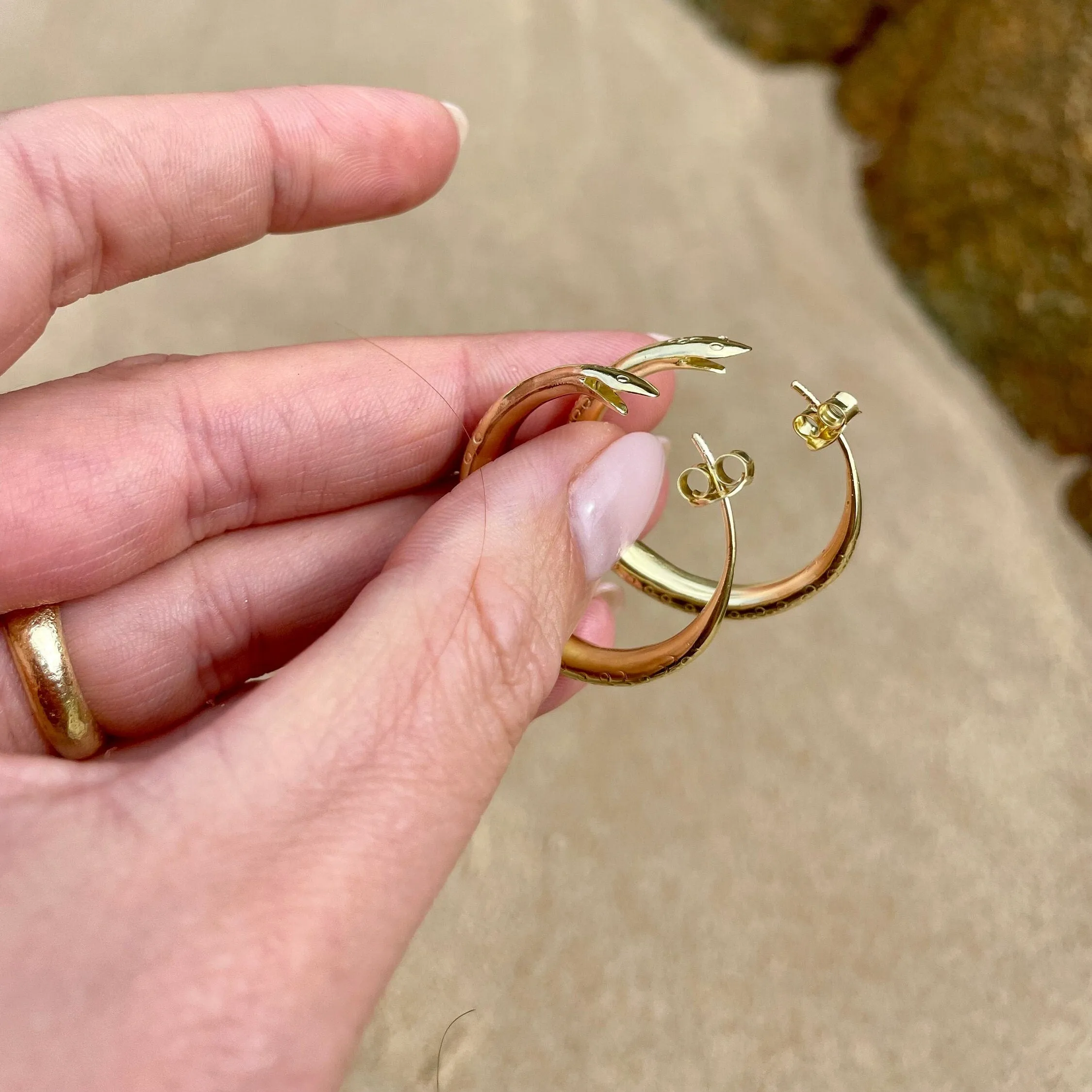 Ouroboros Gold Hoops