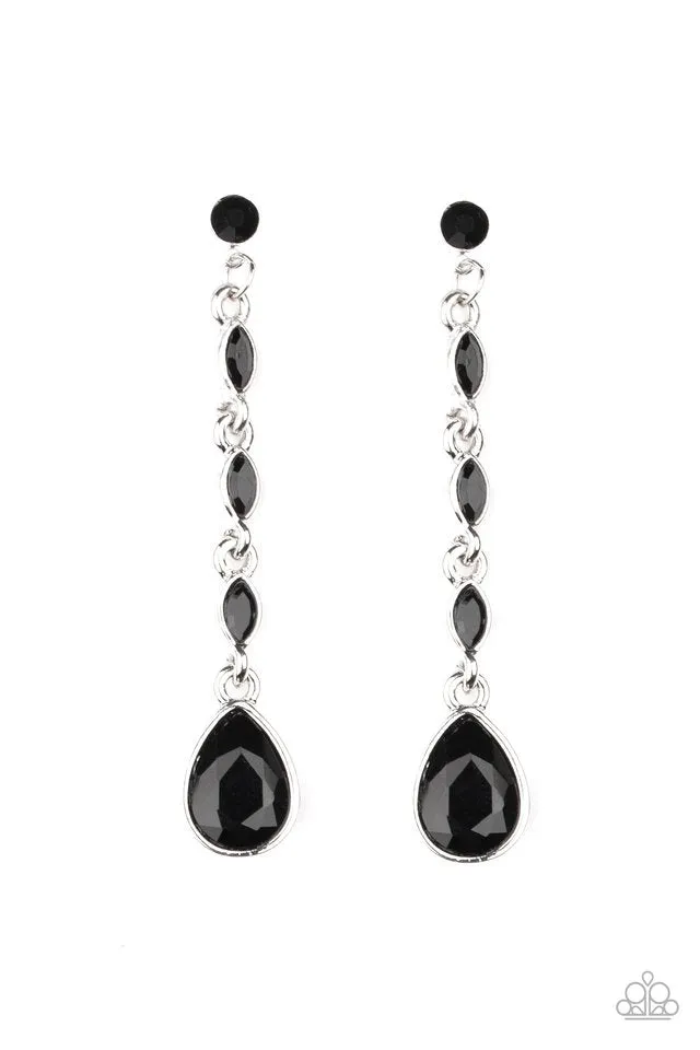 Paparazzi Earring ~ Must Love Diamonds - Black