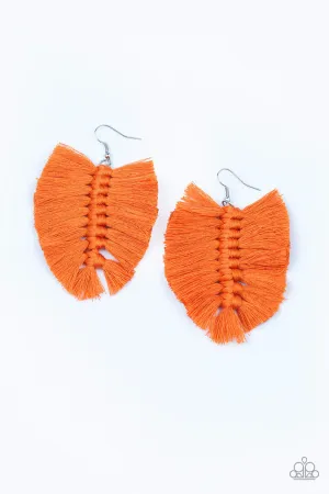 Paparazzi Knotted Native - Orange Earrings