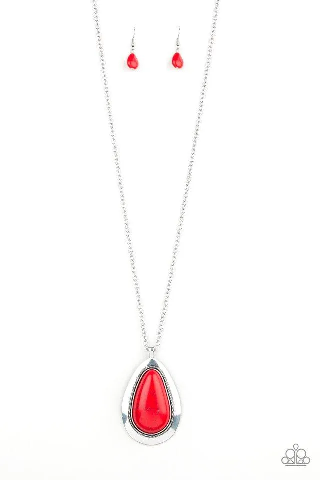 Paparazzi Necklace ~ BADLAND To The Bone - Red