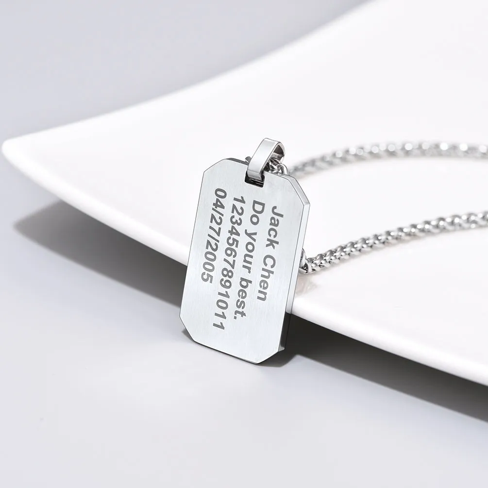 Personalized Number Baseball Dog Tag Necklace for Men