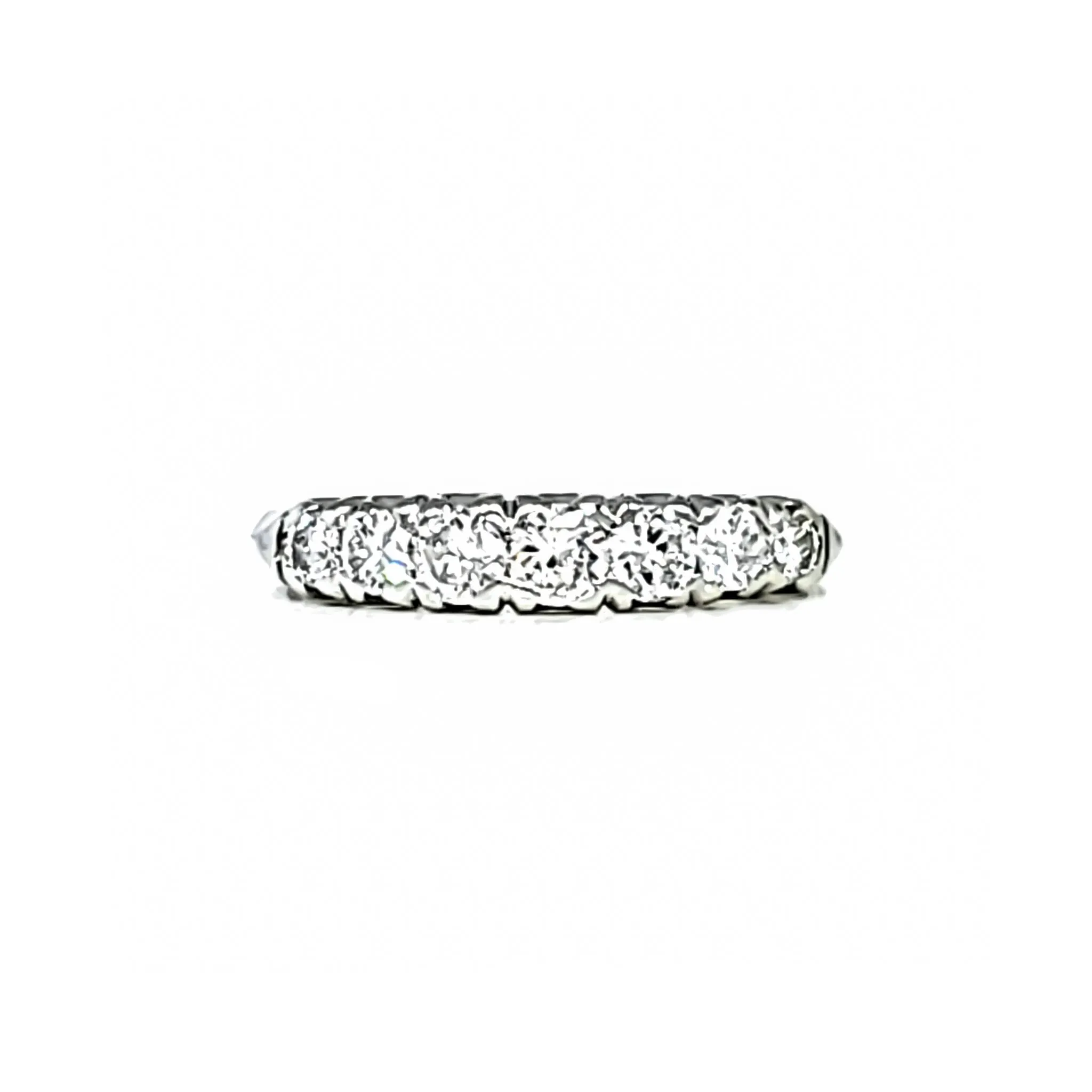 Platinum 7 Stone Transitional Diamond Band Ring Size 6.75