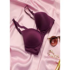 Purple Clarkia - Padded Non-Wired T-Shirt Bra