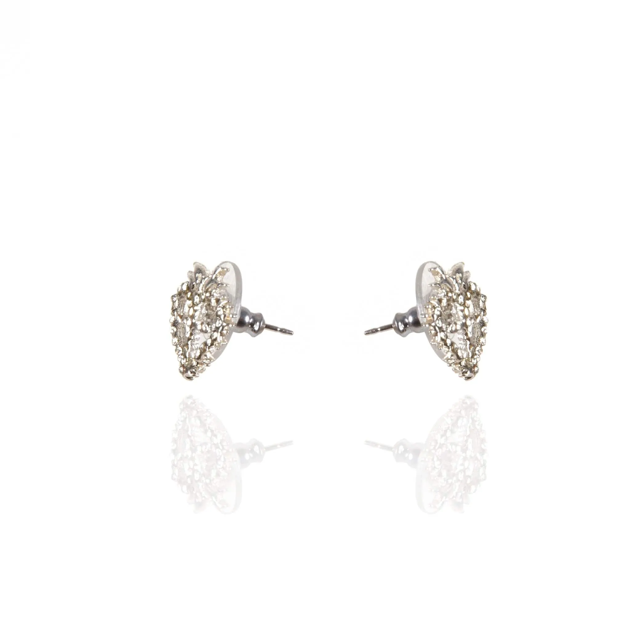 Queen of Hearts Petite Crystal Logo Post Earrings