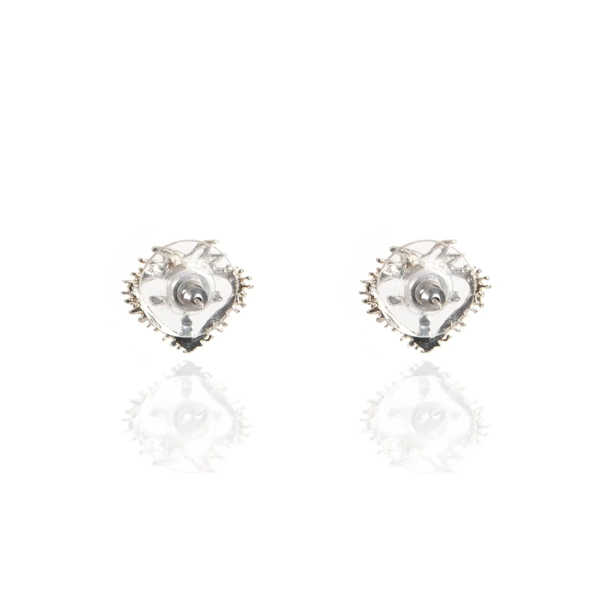 Queen of Hearts Petite Crystal Logo Post Earrings