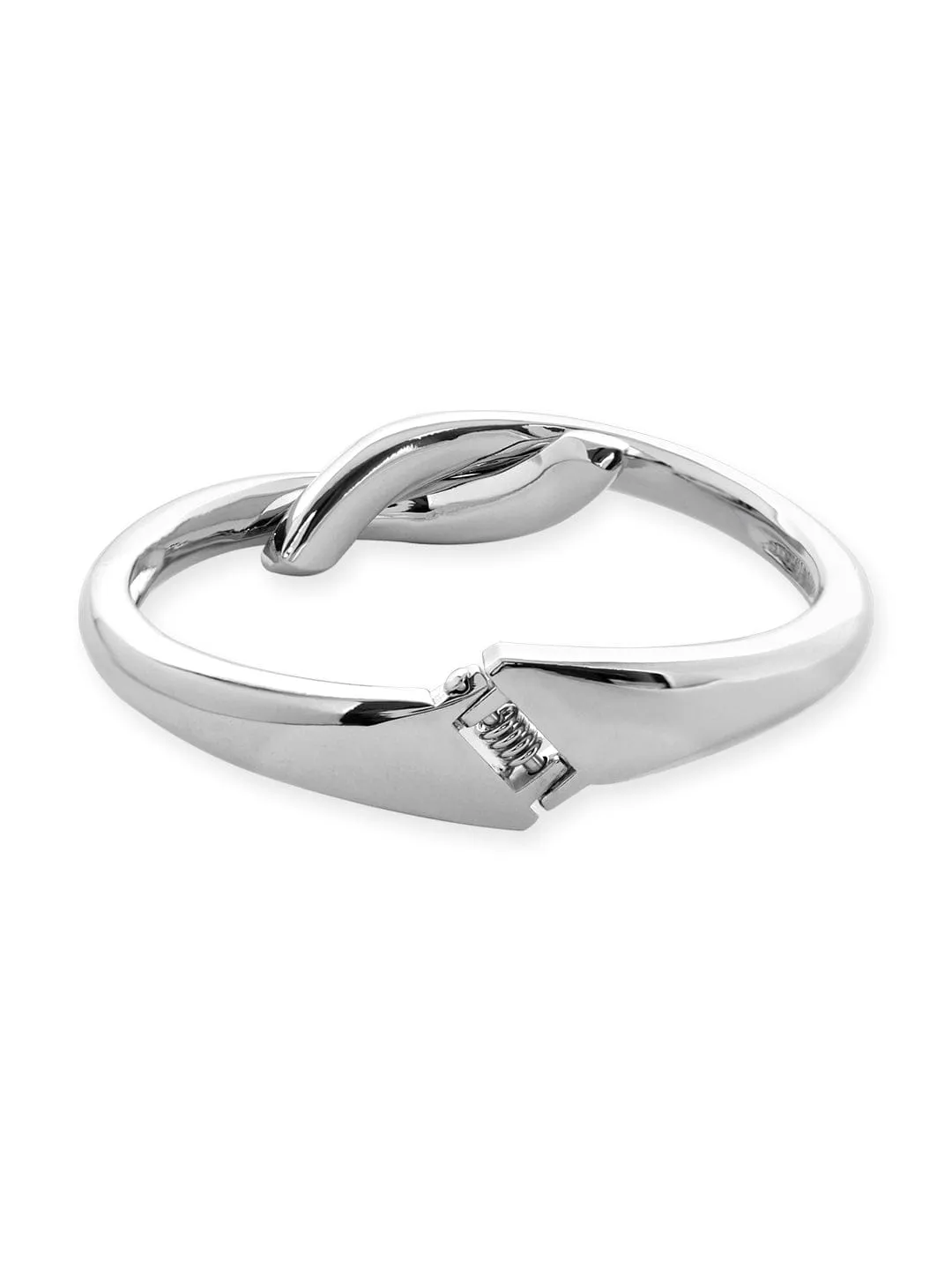 Rubans Voguish Rhodium-Plated Bangle-Style Bracelet