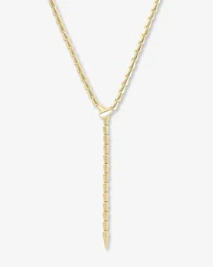 Serpent Lariat Necklace - Gold