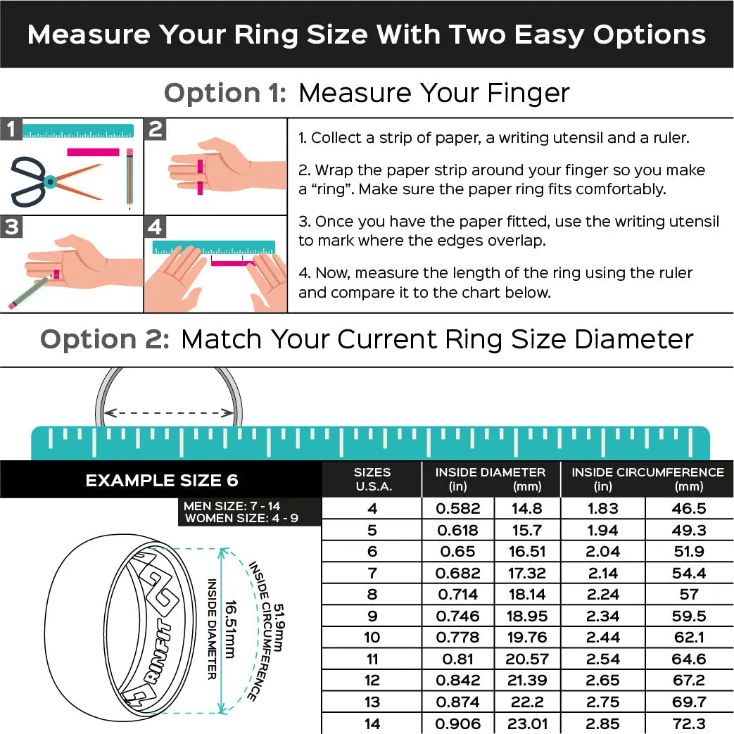 Set of Two Rings: Women's Black Emerald  & Men's Infinity Collection