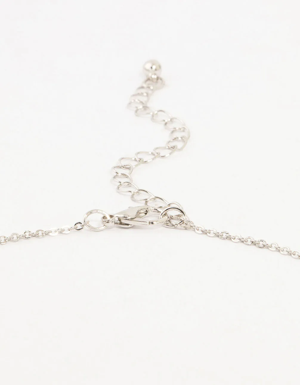 Silver Bold Diamante Cross Necklace