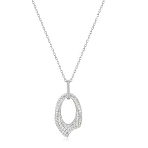 Silver Pavé Arrow Pendant Necklace