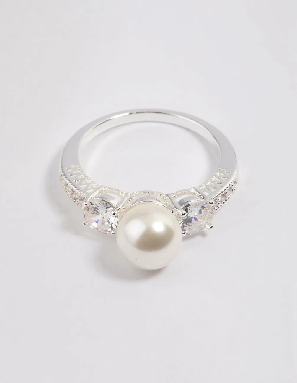 Silver Plated Enchanting Pearl Ring