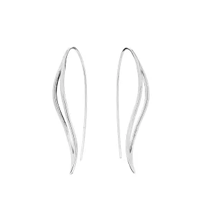 Silver Wave Hook through Earrings