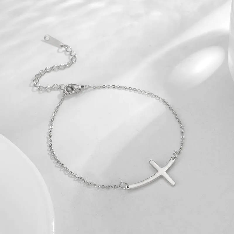 Simple Cross Bend Bracelet