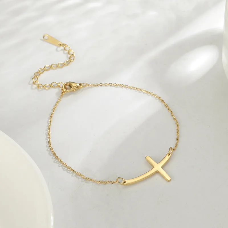 Simple Cross Bend Bracelet