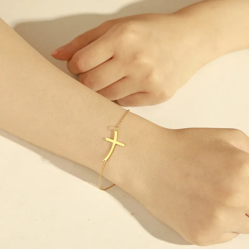 Simple Cross Bend Bracelet