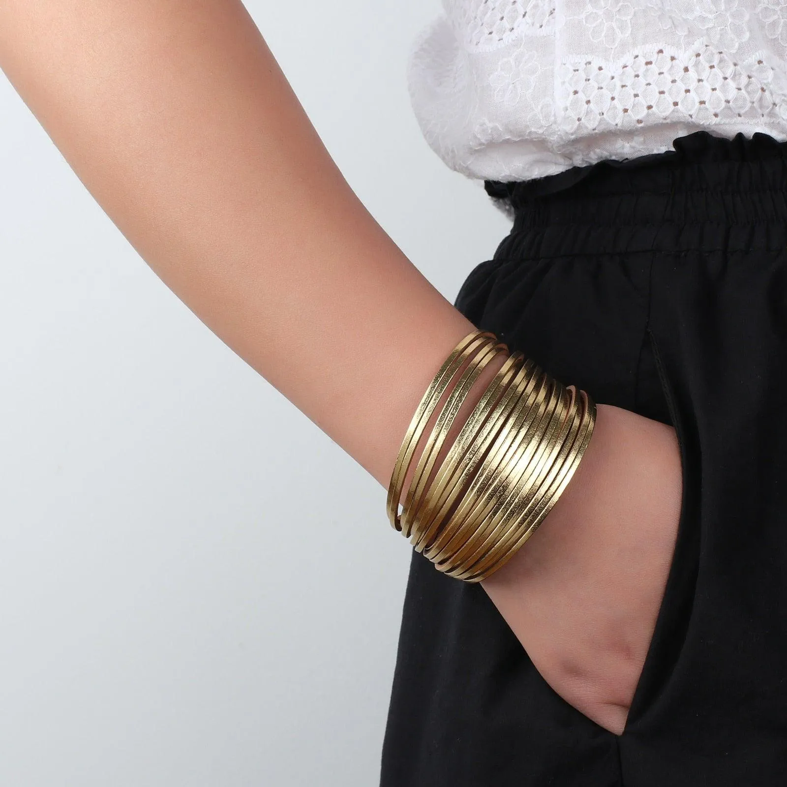 'Simple' Wide Cuff Bracelet - antique