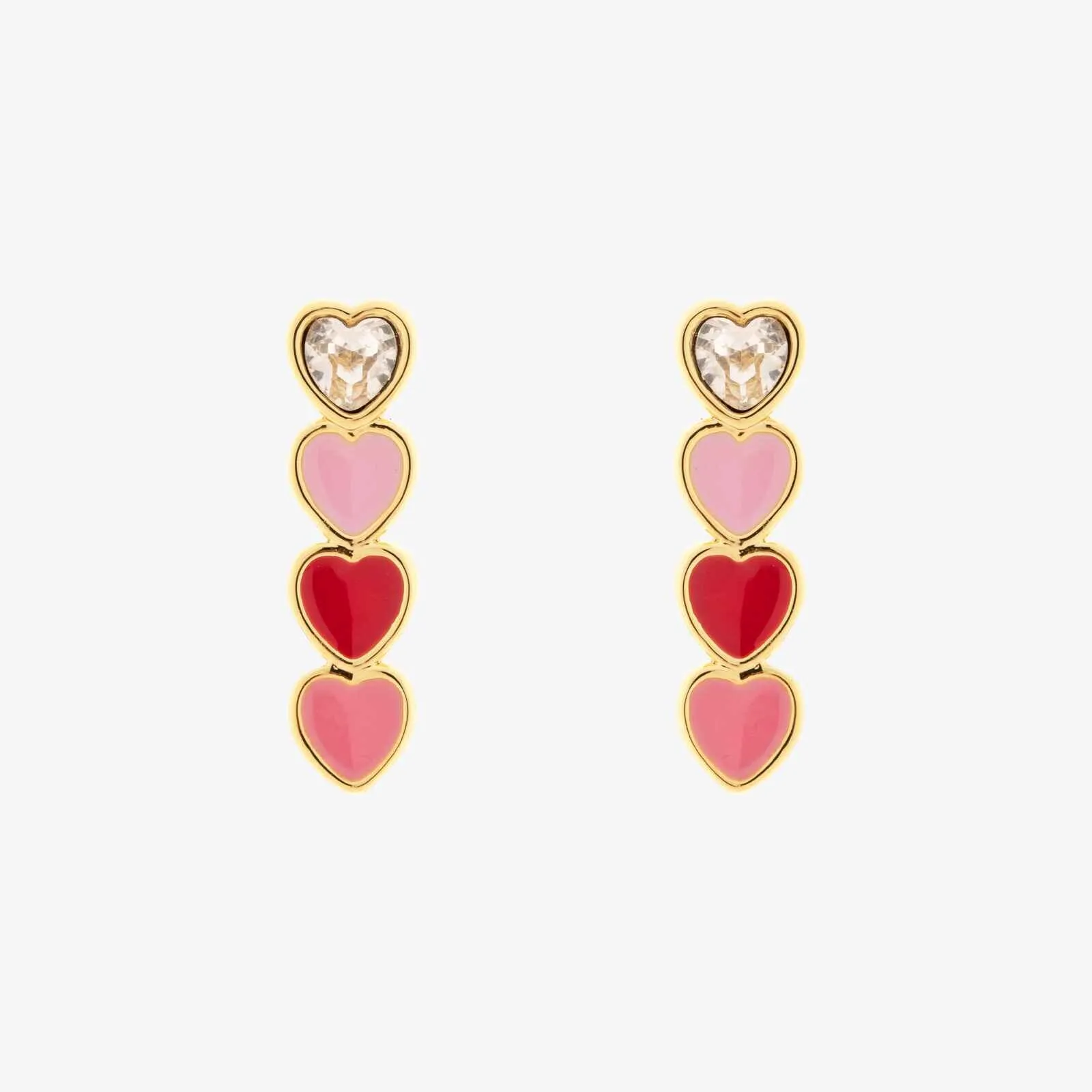 Smitten Enamel Heart Drop Earrings