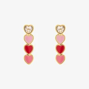 Smitten Enamel Heart Drop Earrings