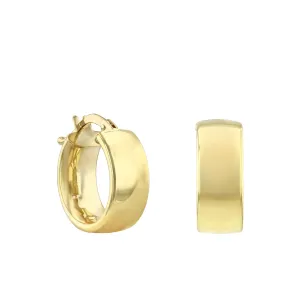 Soleil Collection 10mm Hoop Earrings | 9K Solid Yellow Gold