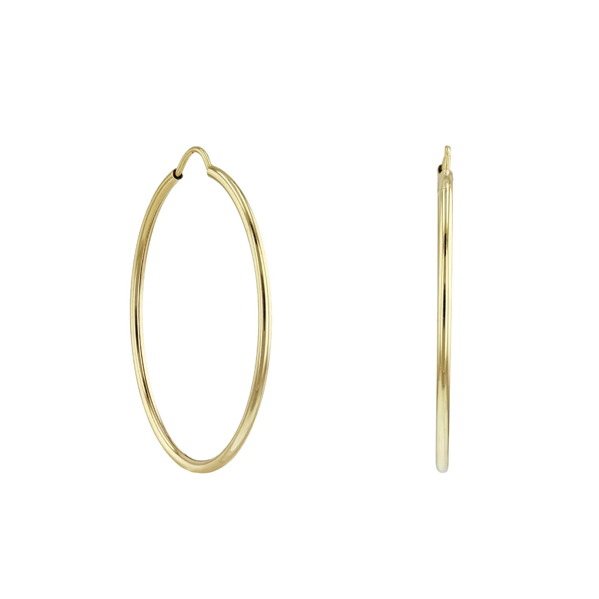 Soleil Collection 30mm Plain Hoop Earrings | 9K Solid Yellow Gold