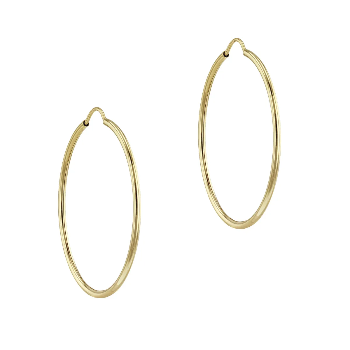 Soleil Collection 30mm Plain Hoop Earrings | 9K Solid Yellow Gold