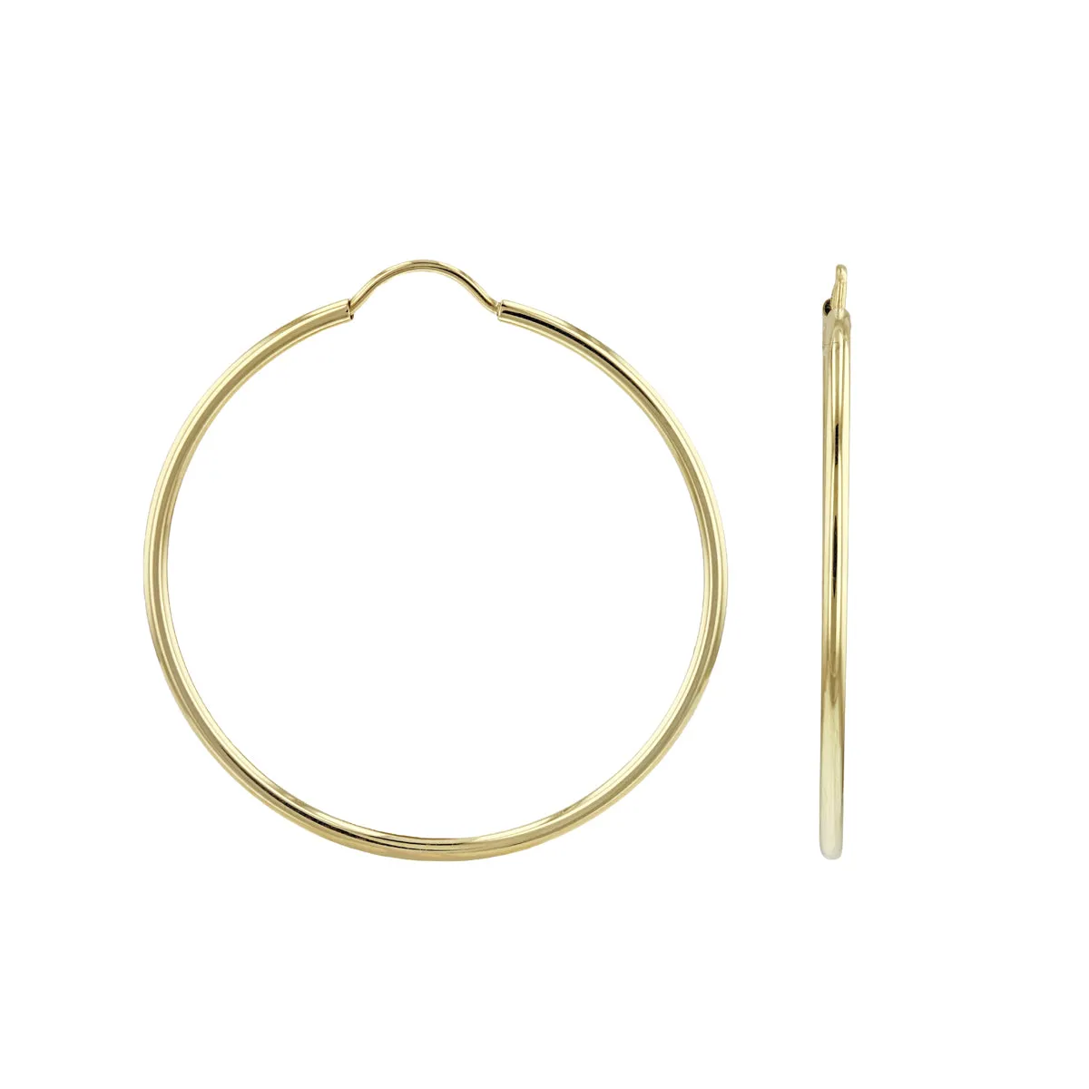 Soleil Collection 30mm Plain Hoop Earrings | 9K Solid Yellow Gold